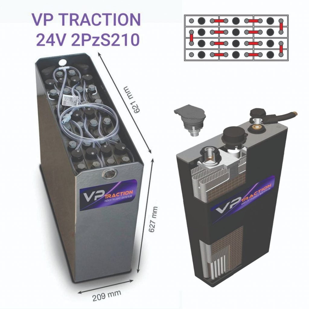 TRAKCIONA BATERIJA 24V 2PZS 210Ah-VP TRACTION