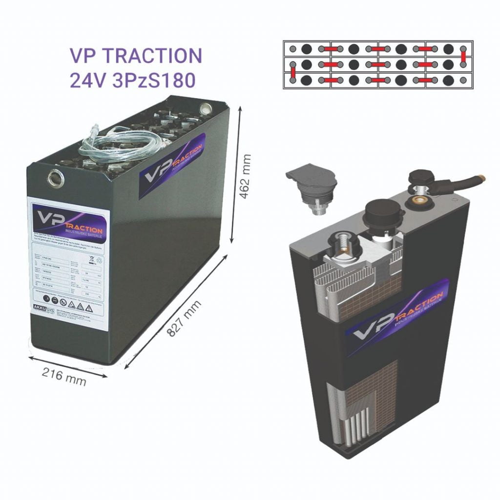 TRAKCIONA BATERIJA 24V-3PzS180Ah-VP TRACTION