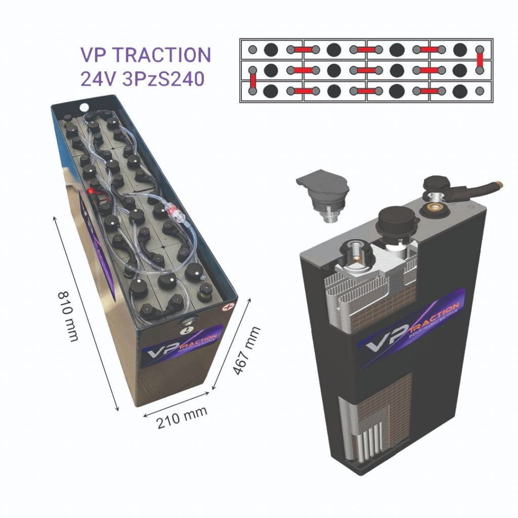 TRAKCIONA BATERIJA 24V-3PzS240Ah-VP TRACTION