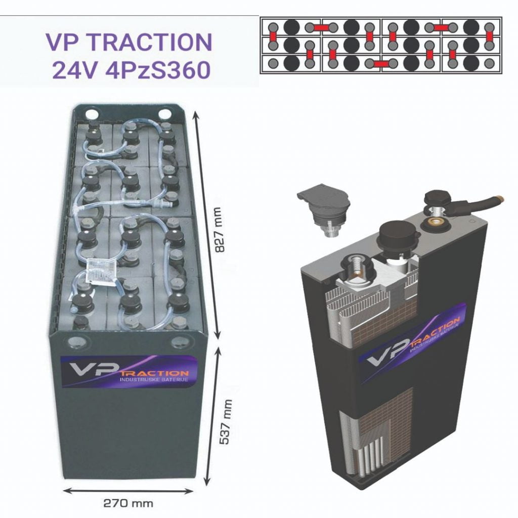 TRAKCIONA BATERIJA 24V-4PzS360Ah-VP TRACTION