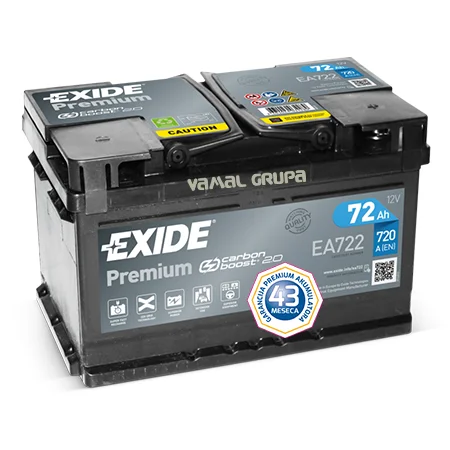 EXIDE PREMIUM 12V 72Ah D+